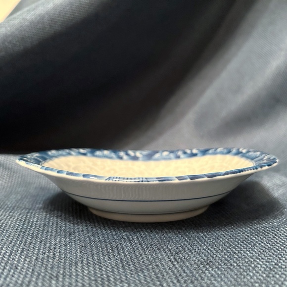 Seokchon Loko Sweet Porcelain Oval Bowls 28591 Blue & Gray 6.5" x 5.5” Set of 2 - Picture 4 of 10